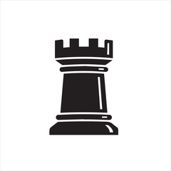 Chess Rook vector illustration Black and White Vector Illustration © Mun