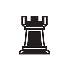Chess Rook vector illustration Black and White Vector Illustration © Mun