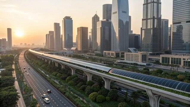 a futuristic vision of the Gurugram Metro in India