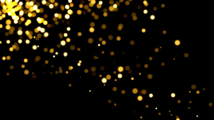 Gold light effect background. Golden glitter lights on dark backdrop. Festive holiday shiny luxury backdrop. Abstract magic vector illustration. © Mariquita vector