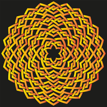 Magnificent golden mandalas. Spectacular intricate patterns. Extraordinary knot Vector. Sophisticated celtic art.