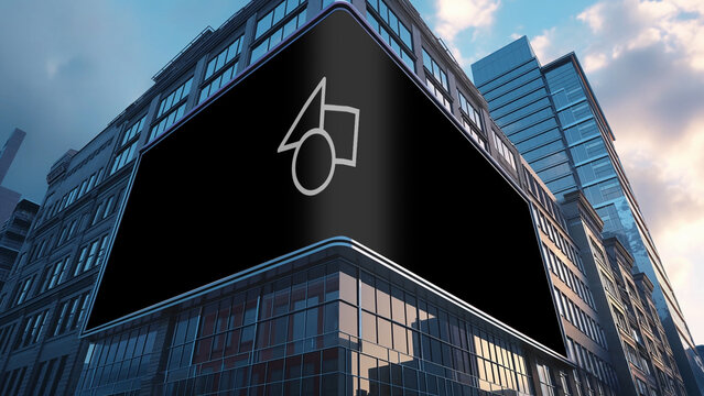 Urban City Video Wall Mockup 1 &ndash; Large LED Advertising Screen in Modern Street Environment, Digital Billboard Display, Outdoor Branding and Marketing Presentation Template