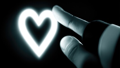 Touching a Glowing Heart - Love and Connection.