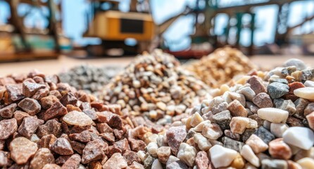 Assorted gravel piles