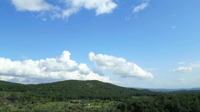 Expansive Ridge And Bright Cumulus Clouds, Trail Inspiration Footage For Outdoor Fitness And Adventure Brands,