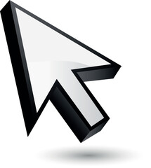 3d style mouse pointer arrow sign design