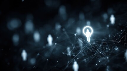 Connected network of human figures teamwork