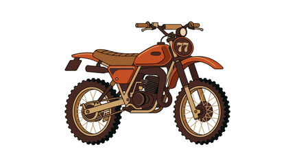 Fototapeta premium Retro Dirt Bike Illustration