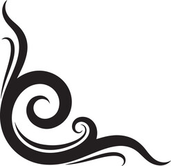 Obraz premium Vintage Black Damask Floral Corner Frame