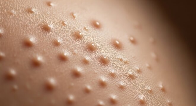 Close-up of human skin with goosebumps texture
