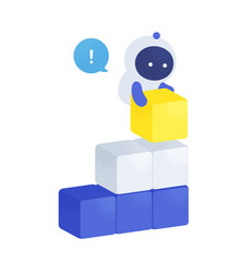 着実に業績を伸ばす。積み上げて成長を作るAIのベクターイラスト素材。