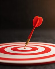 Fototapeta premium Dart hitting target indoor game room photography focused environment close-up view precision and aim