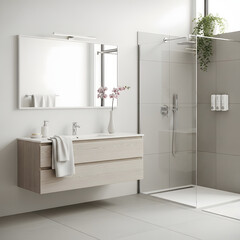 clean tones bathroom 