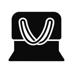 Obraz premium Minimalist Black and White Illustration of a Laptop isolated on White Background