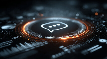 Obraz premium AI driven conversational intent continuity technology concept with semantic drift analytics and fidelity background