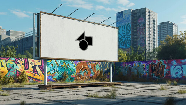 Urban City Graffiti Walls Mockup 2 &ndash; Street Art Branding Presentation, Grunge Concrete Wall Poster Display, Hip Hop Urban Advertising Showcase Template