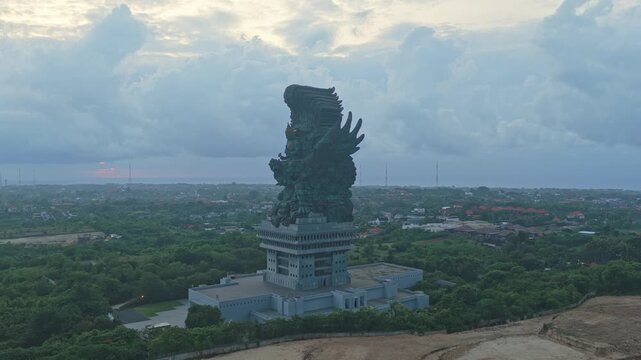 Garuda wisnu kencana gwk statue in bali indonesia aerial view