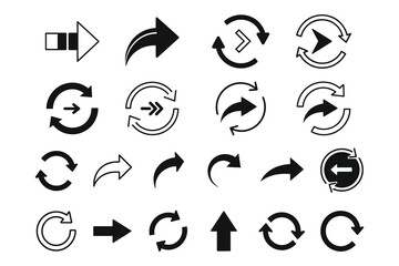 Collection of various arrow icons for navigation and direction
