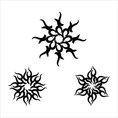 Tattoo Sun, Flame Tribal Design