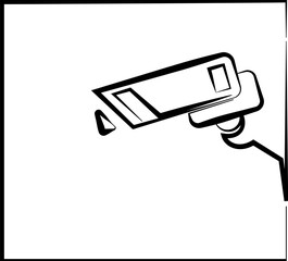 Cctv Security Camera Icon Calligraphic Design, Video Surveillance