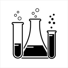 Laboratory Glass Beaker And Test Tube Icon Design