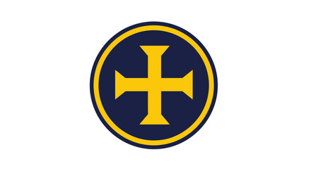 Obraz premium Cross Centered Emblem Flat Vector Illustration