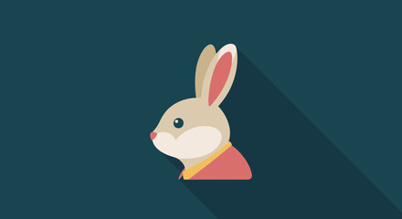 Obraz premium Bunny Profile Icon Flat Vector Minimal Illustration
