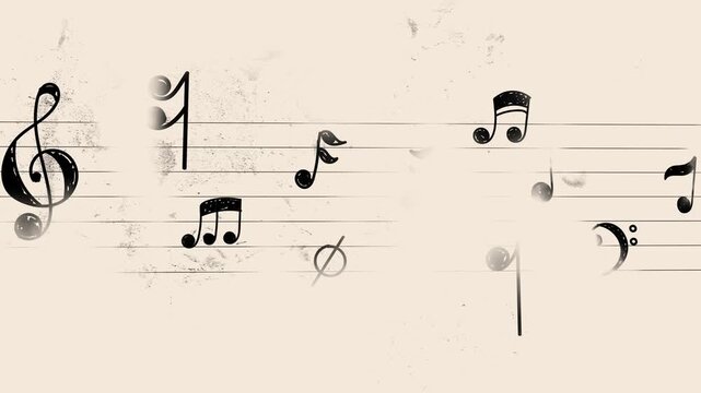 The appearance of hand-drawn notes on a grunge background. 4K