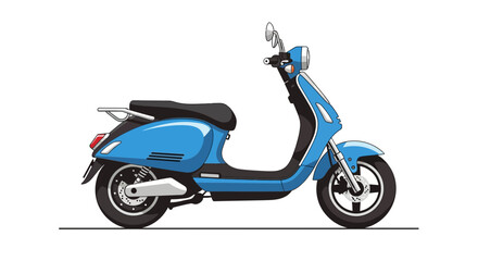 Fototapeta premium Blue electric scooter isolated on white background
