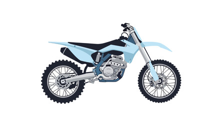 Fototapeta premium Light blue motocross dirt bike on white background