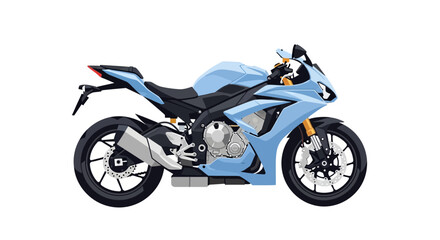 Obraz premium Light Blue Sport Motorcycle Isolated on White Background