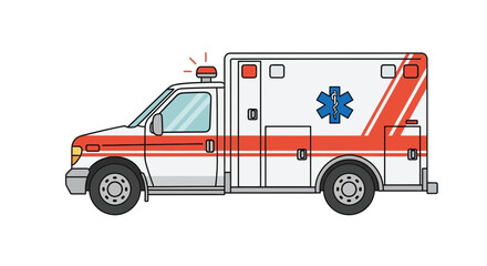 Fototapeta premium Modern Ambulance Vehicle Illustration