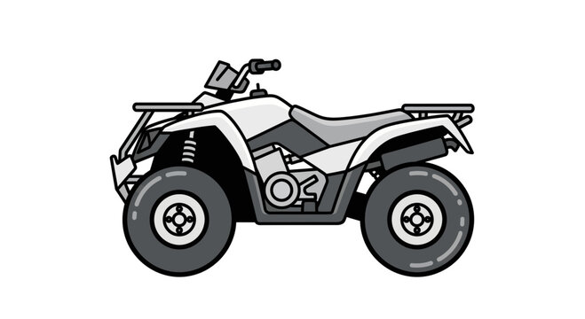Modern ATV Quad Bike illustration, isolated on white background