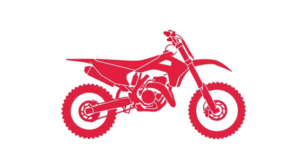 Obraz premium Red Motocross Motorcycle Silhouette
