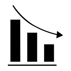Financial losses vector icon. Revenue decline Illustration sign. Market decline symbol. Economic decline logo. Chart web icon.