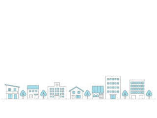シンプルな街並みのイラストの背景
