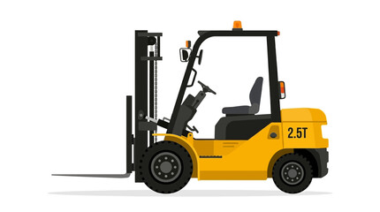 Naklejka premium Yellow forklift truck isolated on white background