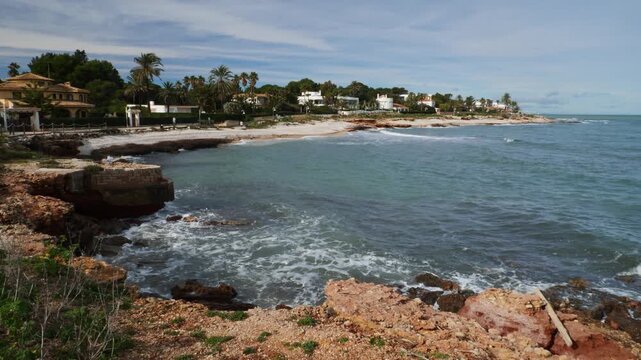 Static shot of Punta Negra beach in Denia, Spain