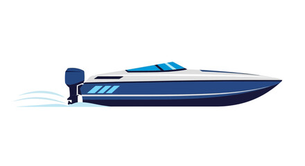 Modern Speedboat cruising on water