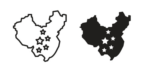 Obraz premium China map icon Symbol for App and Web UI Design Vectors