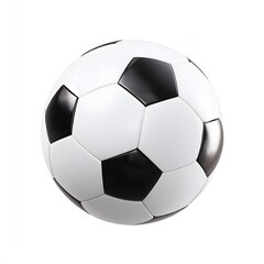 Fototapeta premium Classic black and white soccer ball isolated on white background, realistic football design, professional sports equipment high resolution for commercial use.