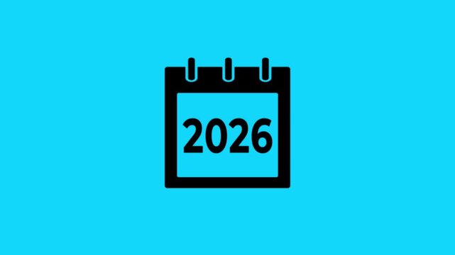 calendar icon on transparent background with alpha channel, HD desktop calendar icon vector motion graphic. Meeting Deadlines icon 2026.