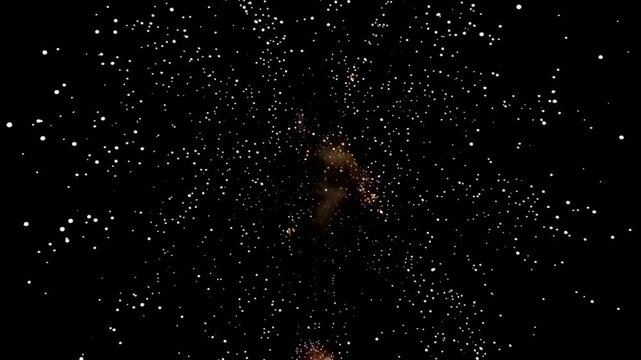 Golden Firework Burst at Night. Bright golden sparks exploding in the night sky. Festive celebratory firework display with shimmering particles.