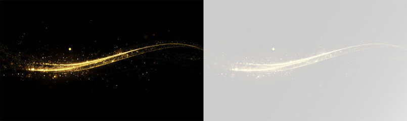 PNG. Light line neon swirl effect. Glitter light fire flare trace. Bokeh light glitter round wave line with sparkling particles. Sparkle swirl trail effect on transparent background overlay png © Alehandro