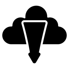 Cloud service vector icon. Cloud storage Illustration sign. Database symbol. Cloud drive logo.