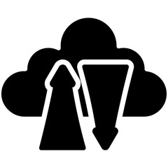 Cloud service vector icon. Cloud storage Illustration sign. Database symbol. Cloud drive logo.