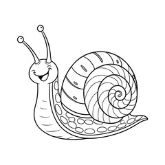 Vector illustration of a smiling snail © Efthaqur
