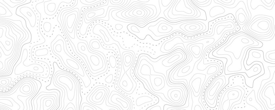 Modern topographic map design with wavy contours