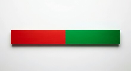 A colorful red and green bar on a white background