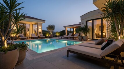 Fototapeta premium swimming pool at night